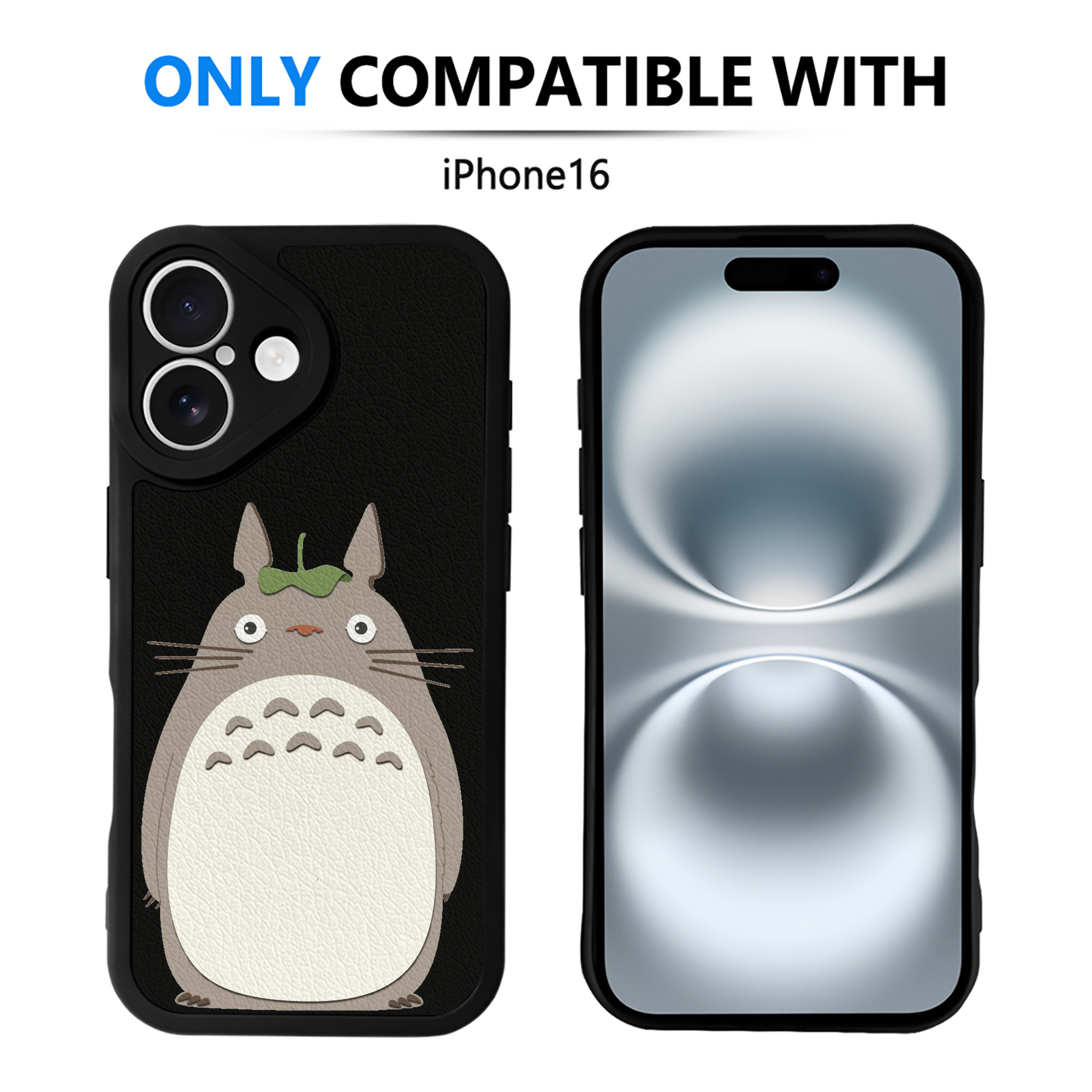 （画像用） となりのトトロ 草壁メイ 草壁サツキ My Neighbor Totoro Satsuki Kusakabe Mei Kusakabe 【iPhone 16シリーズ対応】シリコンスマホケース（レザー調） 材質：シリコン